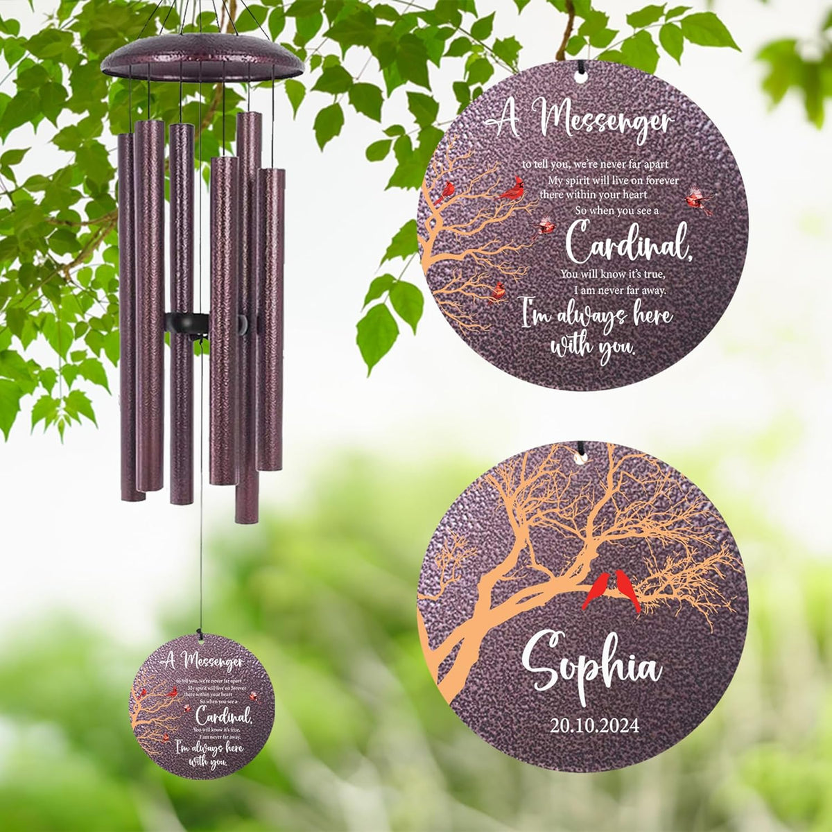 ASTARIN Outside Wind Chimes for Loss of Loved one, Personalized Sympathy Gift for Loss