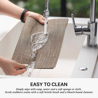 LEXMORE Placemats Set of 8 Vinyl/Plastic Woven Place Mats for Kitchen Table Indoor/Outdoor Washable