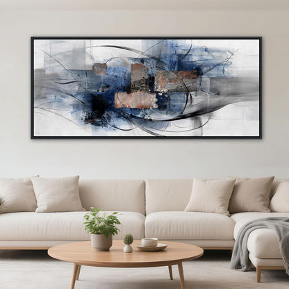 Mofutinpo Black and Blue Wall Art - Abstract Canvas Wall Art for Living Room, Bedroom, Office