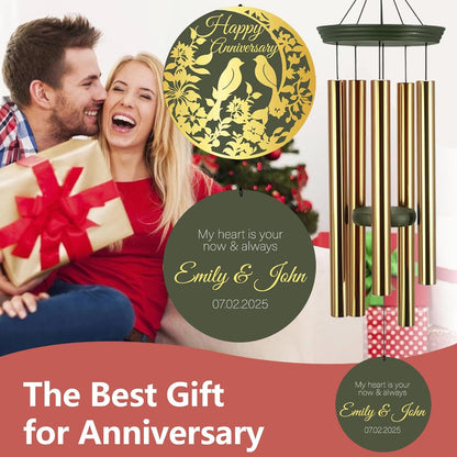 ASTARIN Happy Anniversary Wind Chimes Personalized, Deep Tone Wind Chimes for Memory Day, for