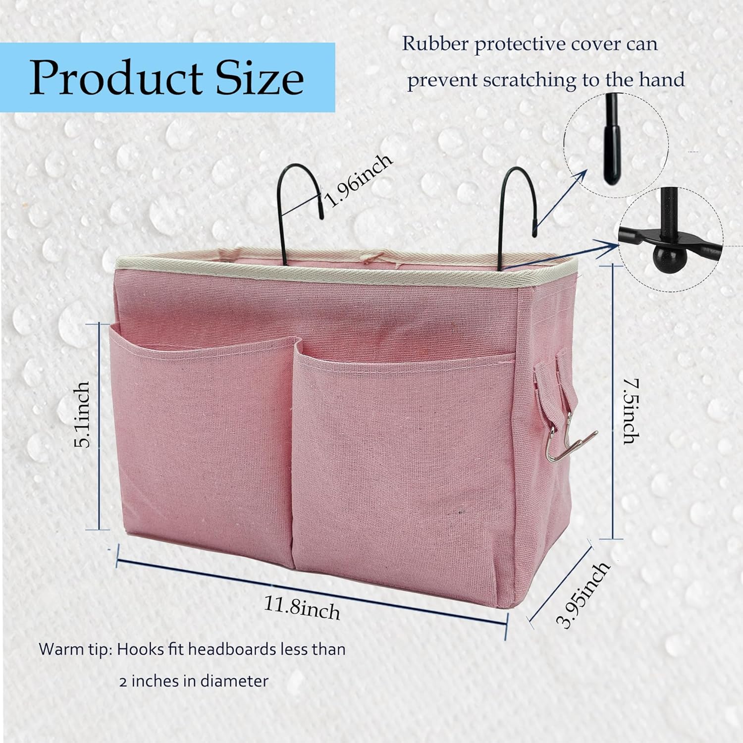 2-Pack Bedside Caddy Bedside Hanging Storage Basket Multi-Function Organizer Caddy for Bunk and