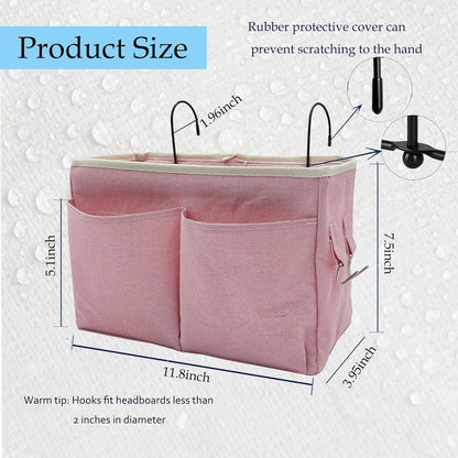 2-Pack Bedside Caddy Bedside Hanging Storage Basket Multi-Function Organizer Caddy for Bunk and