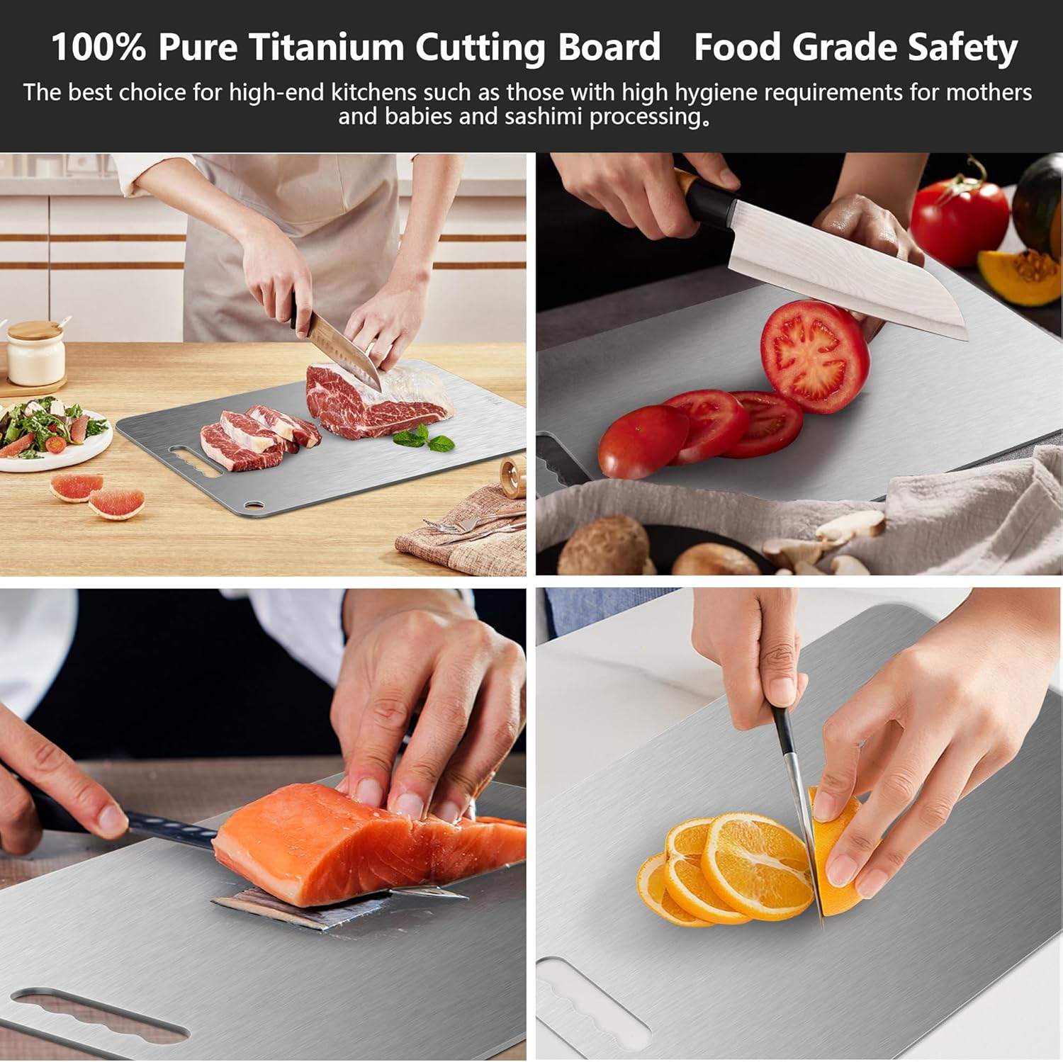 Titanium Cutting Board Ultra-Lightweight,Non-Toxic,Food-Grade Pure Titanium Cutting Boards for