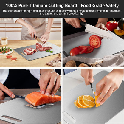 Titanium Cutting Board Ultra-Lightweight,Non-Toxic,Food-Grade Pure Titanium Cutting Boards for