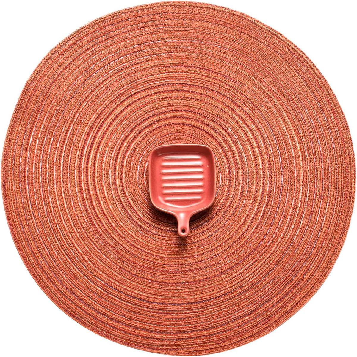 AHHFSMEI Round Braided Placemats Set of 6 Round Table Mats for Dining Tables Natural Woven Heat