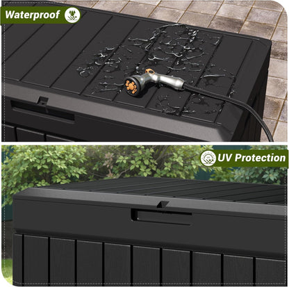 Devoko 80 Gallon Deck Box, Waterproof Resin Outdoor Storage Box for Outside and Patio, Outdoor