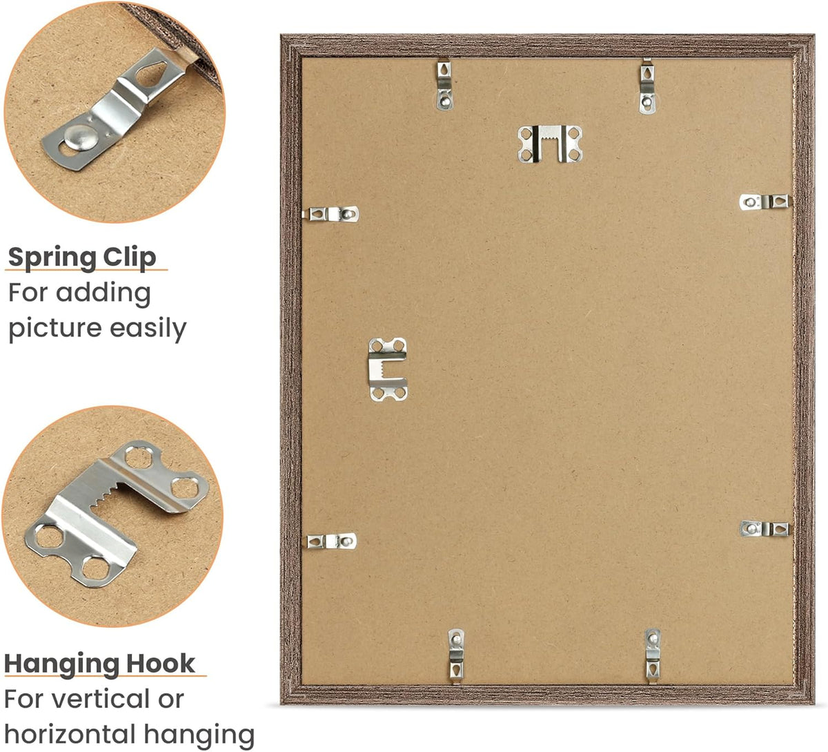 upsimples 11x14 Picture Frame, Natural Solid Wooden Picture Frames, Display 8x10 with Mat or 11 x