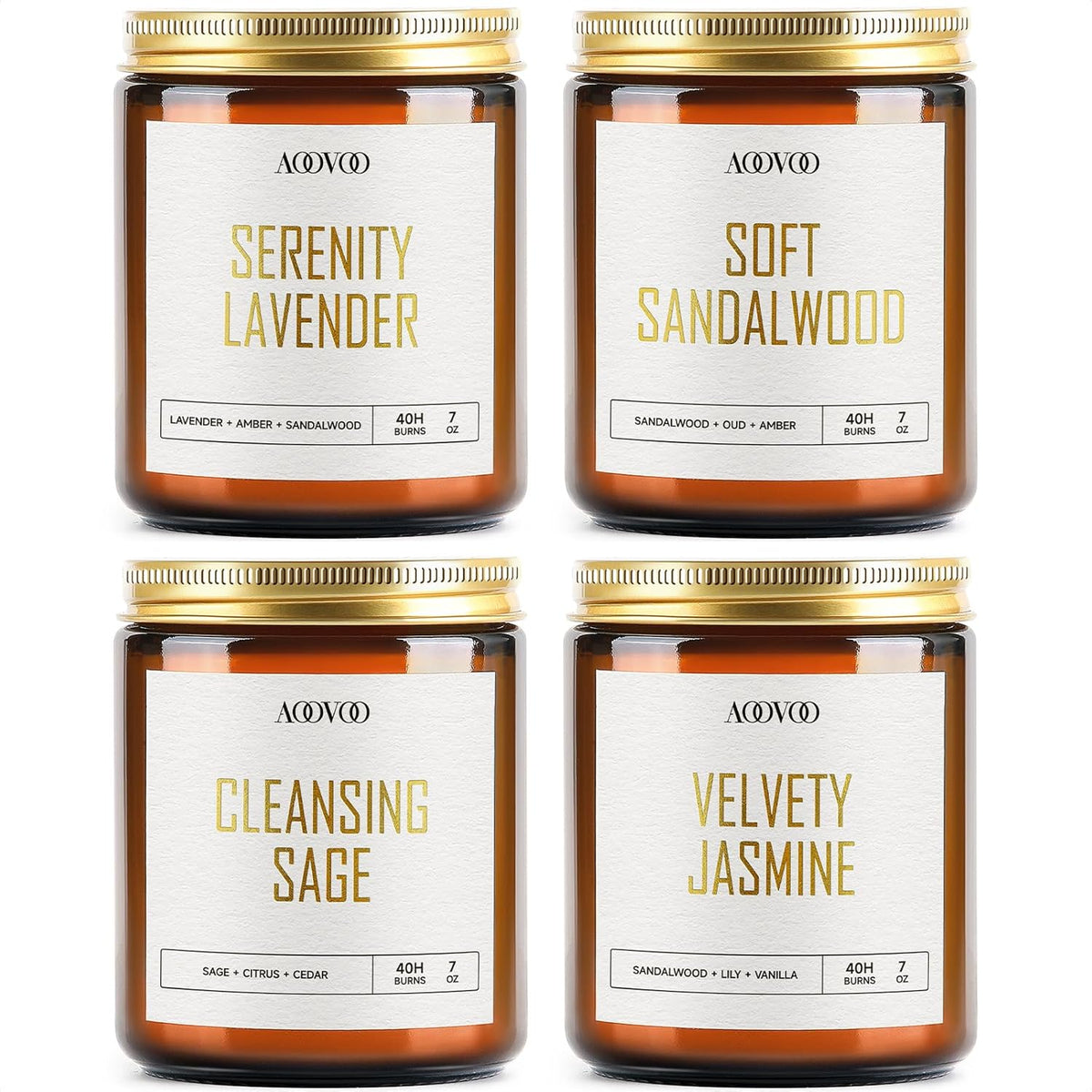 AOOVOO Candle Set - 4PC Scented Candles, 28 oz Soy Candles, Soy Candle for Home Scented