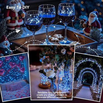 4 Pack 60LED Christmas Fairy Lights Battery Operated - 20FT Twinkle Lights with 2 Lighting Modes