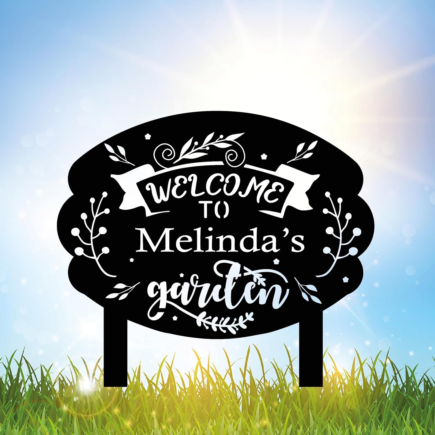 Personalized Metal Garden Sign with Stake, Custom Garden Decor for Outdoor, Custom Family Name