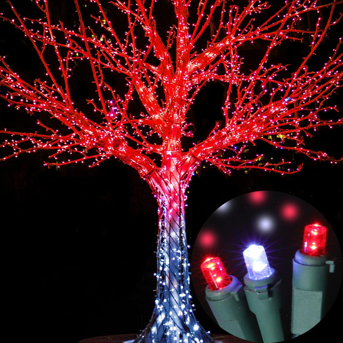 100 Count RED and White - String Lights - 21.6FT LED Christmas Lights, Mini led Lights for Indoor