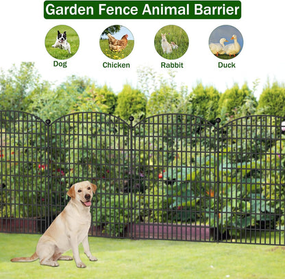 10 Panels No Dig Decorative Garden Fence - 40 in (H) x 23.6 ft (L), Dog Fence Outdoor for