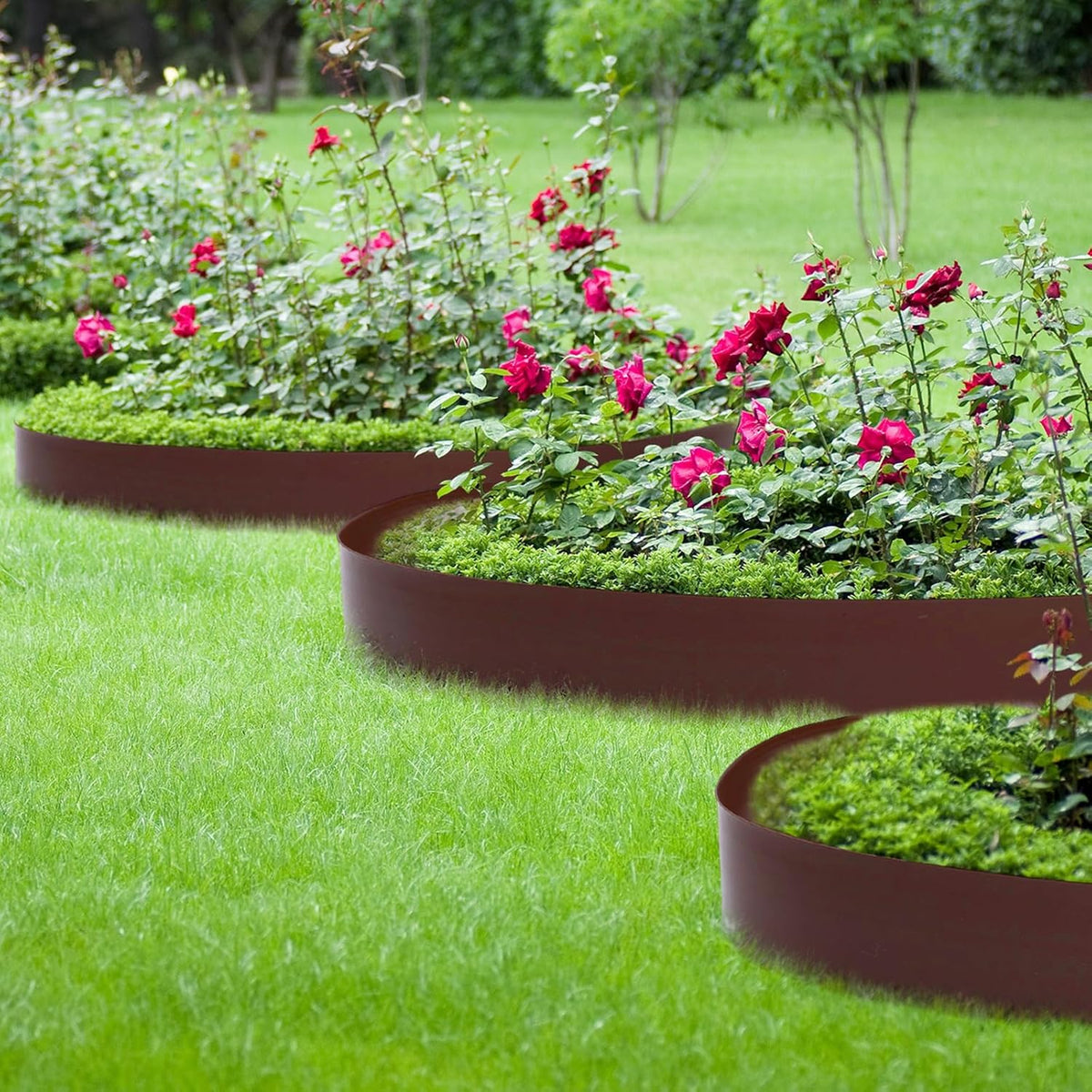 6 Inch Tall 66 ft Length No Dig Landscape Plastic Edging Kit with Hammer Spikes Plastic Garden