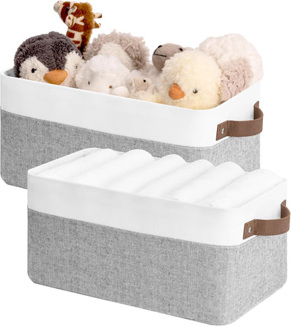 StorageWorks Narrow Storage Bins, Small Basket for Closet and Shelves, Rectangular Fabric Organizer