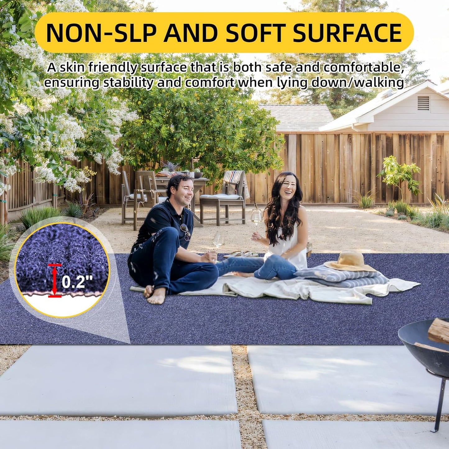 Marine Carpet,5 FT x 20 FT Deep Blue Indoor Outdoor Rug 0.2" Thick Boat Carpeting with Water-Proof