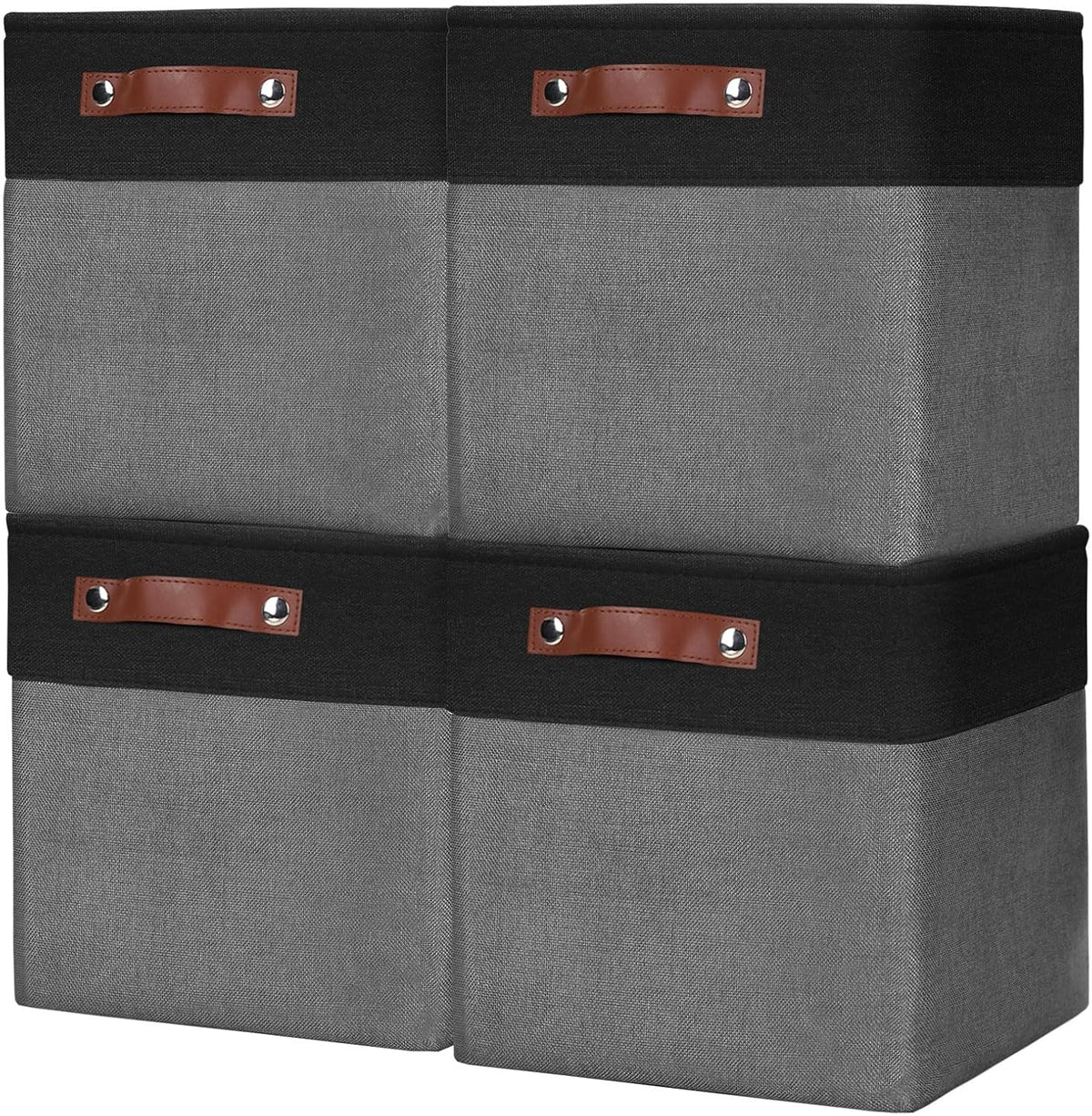 Collapsible Fabric Storage Cubes 11x11 Cube Storage Bins, 4 Pack Closet Baskets Box with Handles