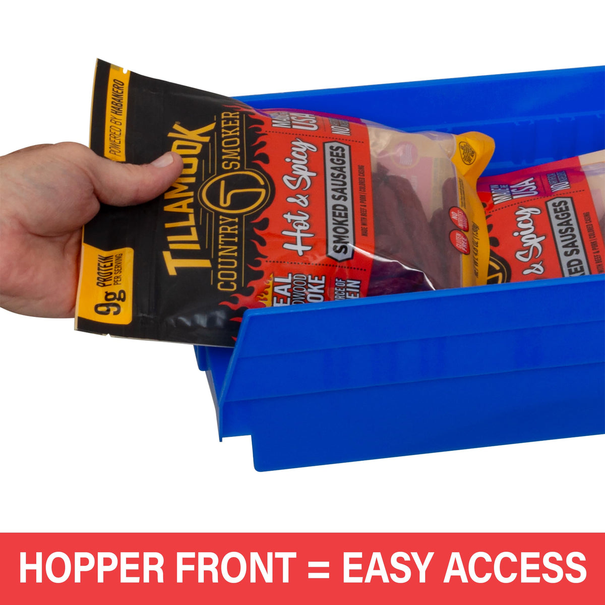 Akro-Mils 30158 Heavy Duty Plastic Shelf Bins, 18"x 8"x 4", Yellow, 12-Pack