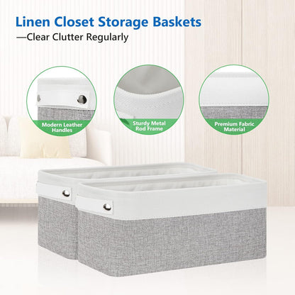Bidtakay Small Bins for Organization Fabric Baskets for Toilet Paper Storage [4-Pack] Collapsible