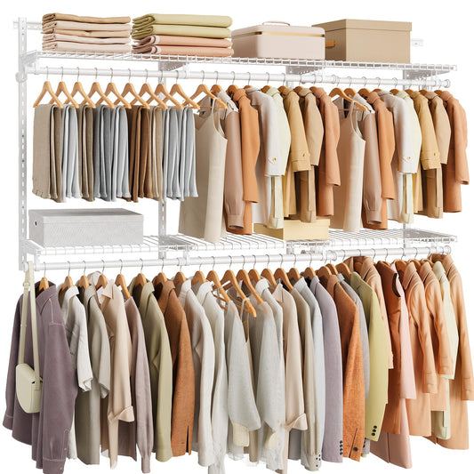 SONGMICS HOME Closet System, Closet Insert Organizer, 4-6 ft, Adjustable Metal Shelving Unit with 6