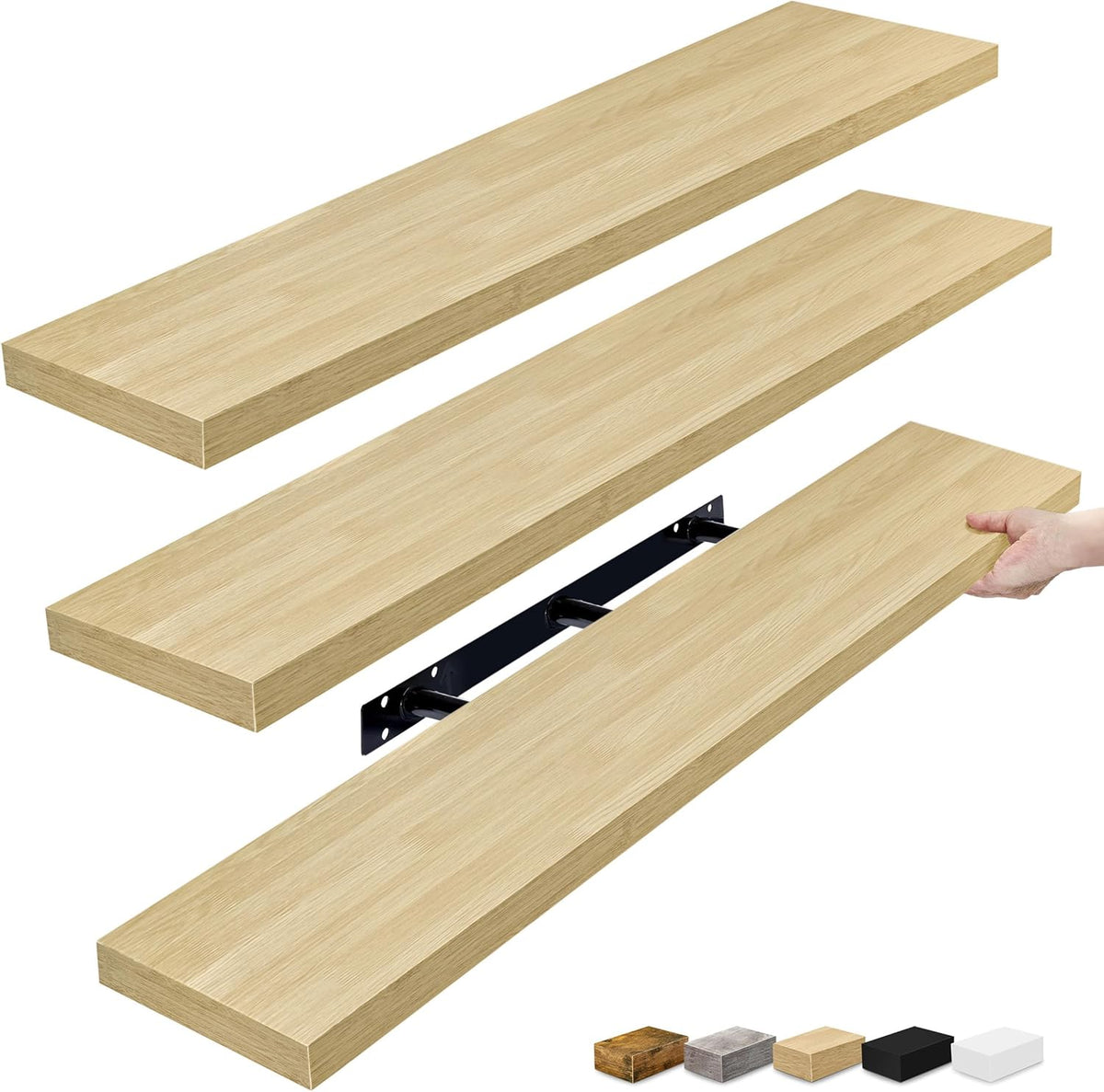 Sorbus Floating Shelves for Wall - 48 Inch Long Bathroom Shelves, Wall Decor for Bedroom, Kitchen
