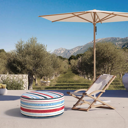 Inflatable Ottoman Stool D31 xH14 for Outdoor/Indoor Use, Water Repellent Patio Foot Rest Stool