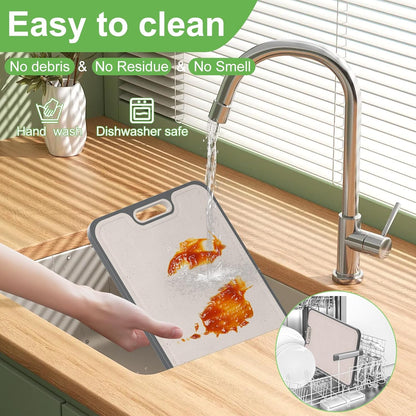 2IN1 Titanium Cutting Boards for Kitchen,Metal Cutting Boards With Pure Titanium and Wheat Straw