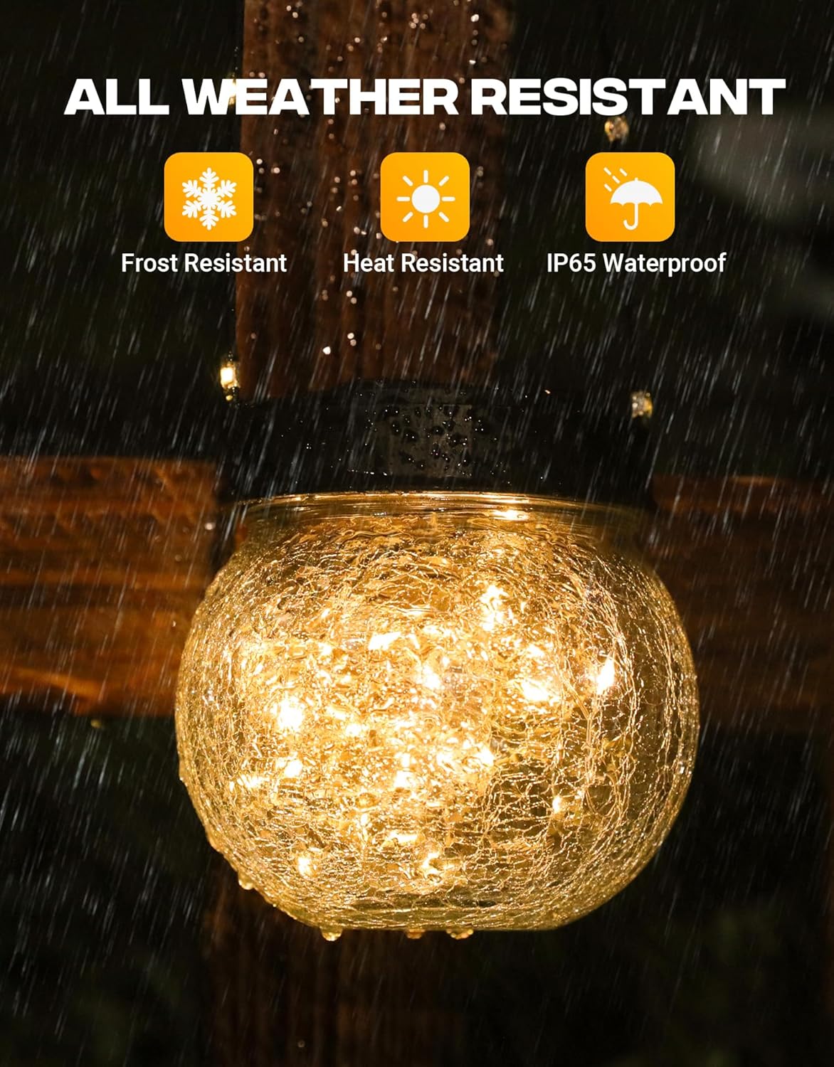 PARTPHONER Solar Lanterns Solar Lights Outdoor Waterproof 6-Pack, Solar Powered Hanging Lights