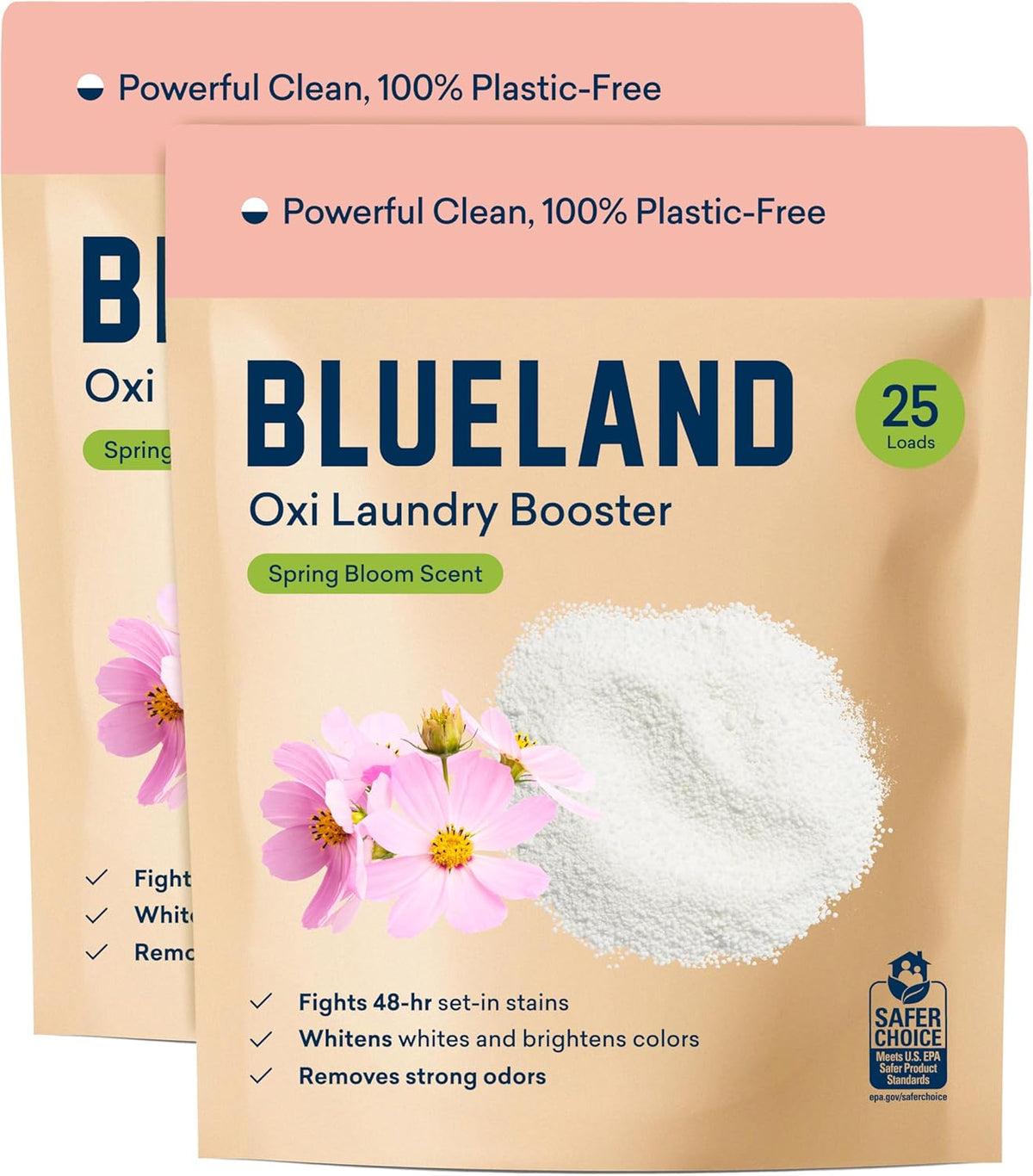 BLUELAND Oxi Laundry Booster Powder Refill 2-Pack, Clear Skies Scent, 50 Loads, 35.2 oz