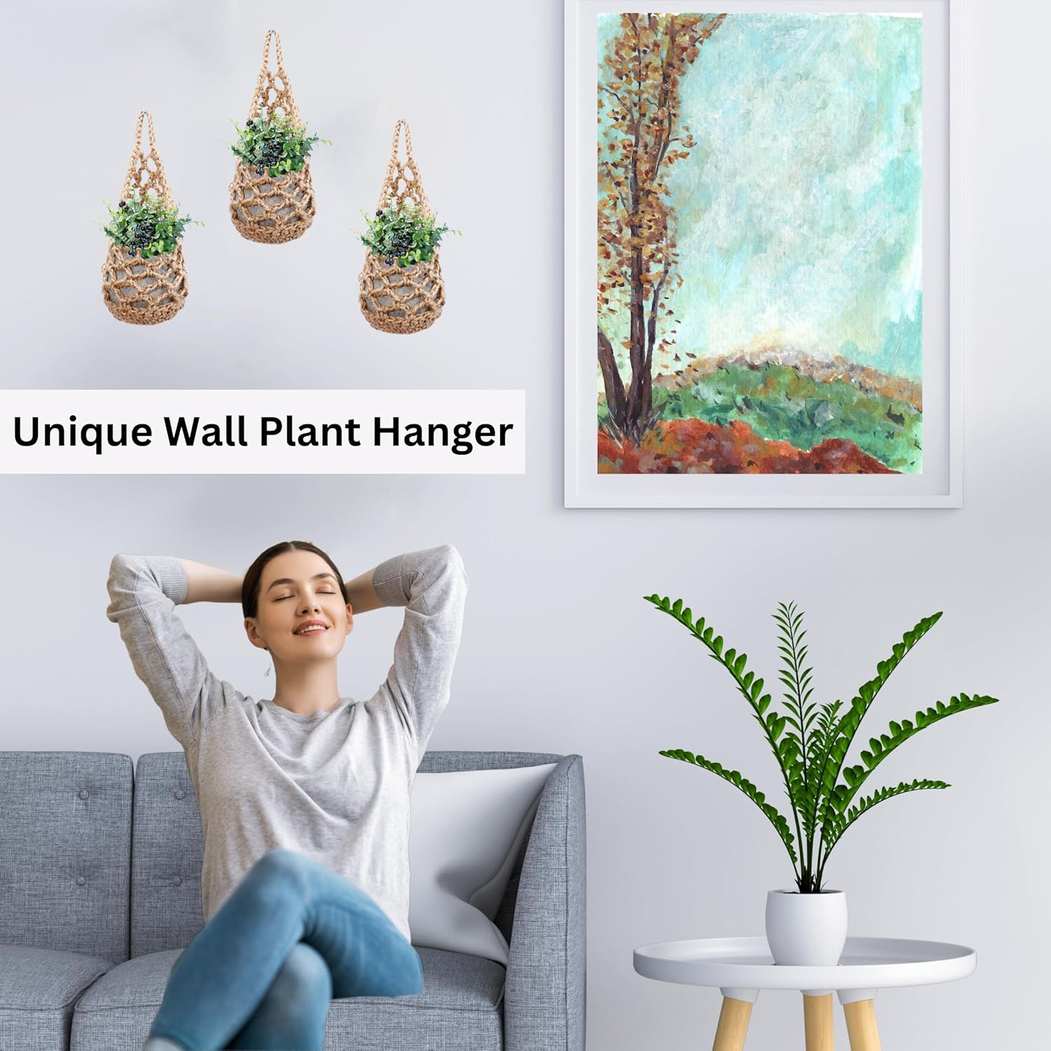 3PK Wall Planters for Indoor Plants, Macrame Plant Hanger | Wall Planter, Plant Hanger, Hanging