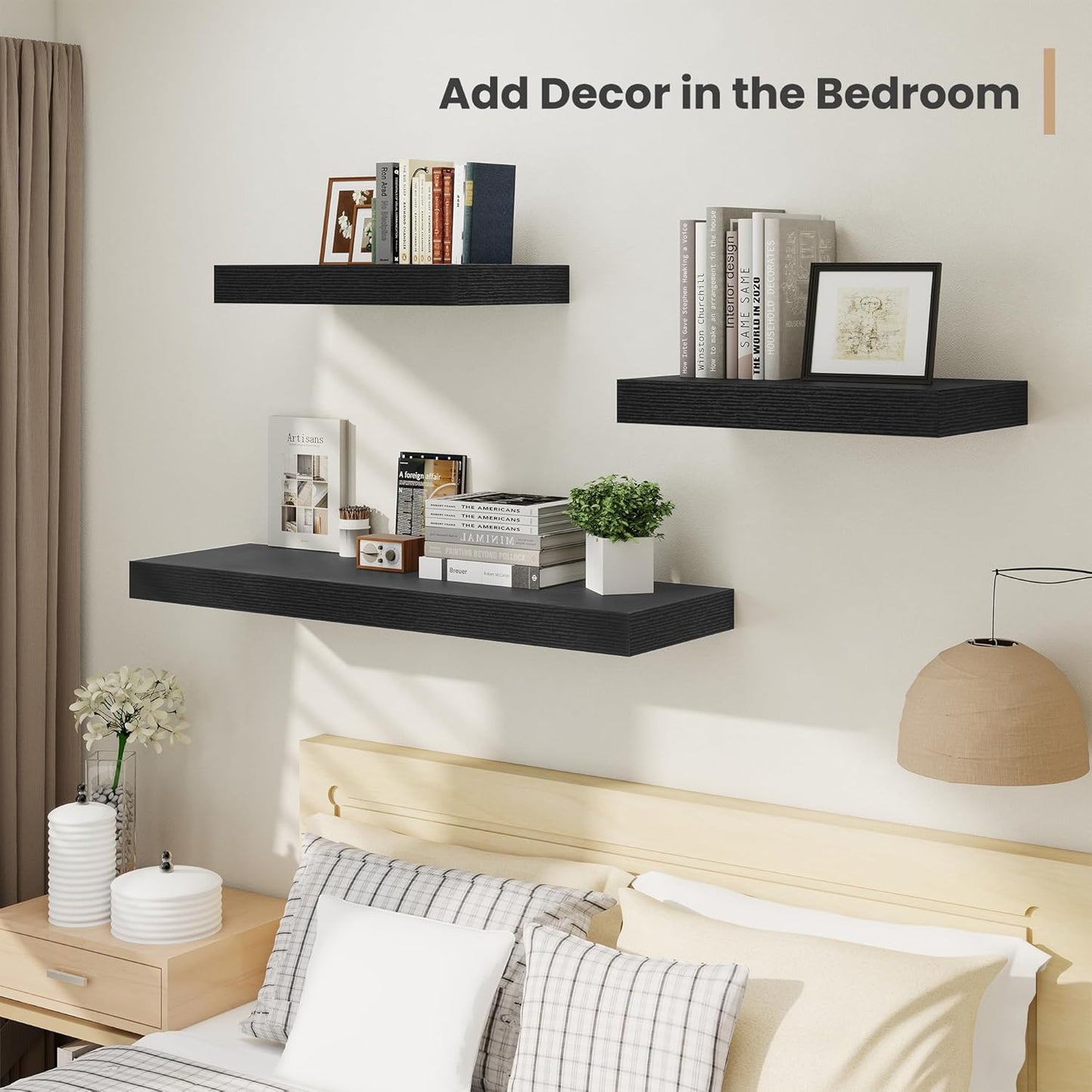 Heimlove 12 Inch Deep Floating Shelves, 48 x 12 inches Long Wall Shelf, Large Display Shelf &