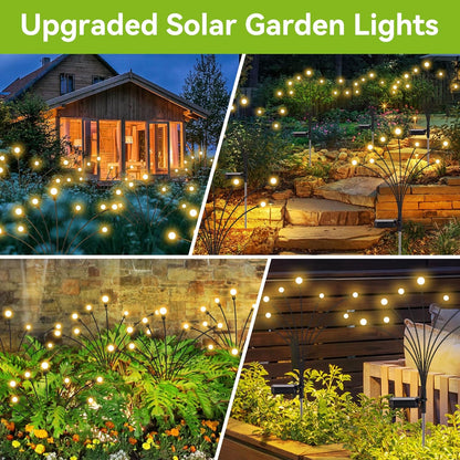 Solar Garden Lights Outdoor Waterproof, 6 Pack 48 LED Swaying Light Firefly Light Outdoor Decor