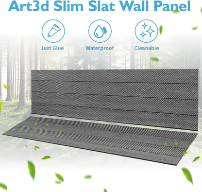 Art3d 4-Pack Glue-On Herringbone Wainscoting Panel for Interior Wall Decor - 104 x 12 Inch