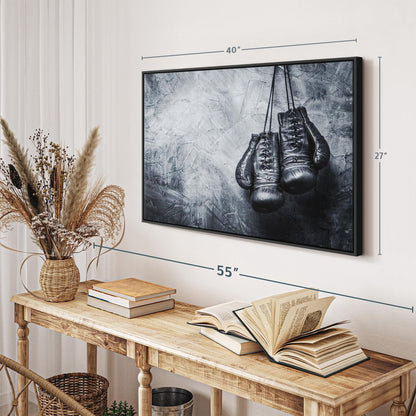 ElephantStock Boxing Gloves Wall Art - Horizontal Framed Canvas - 1-Piece Living Room Wall Decor