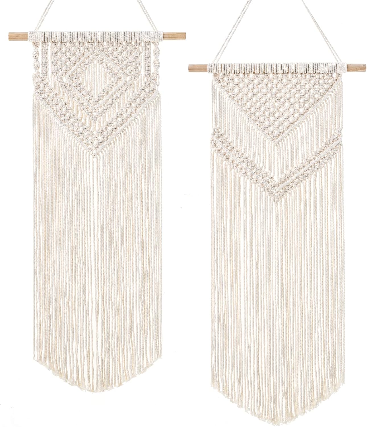 Dahey 2 Pcs Macrame Wall Hanging Woven Tapestry Wall Art Decor - Beautiful for Boho Home Decor