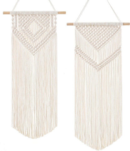 Dahey 2 Pcs Macrame Wall Hanging Woven Tapestry Wall Art Decor - Beautiful for Boho Home Decor