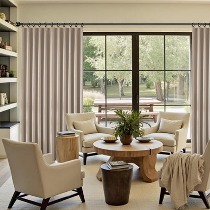 KangBang Taupe Room Darkening Curtains 108 Inches Long, Pinch Pleated Blackout Curtains Sound