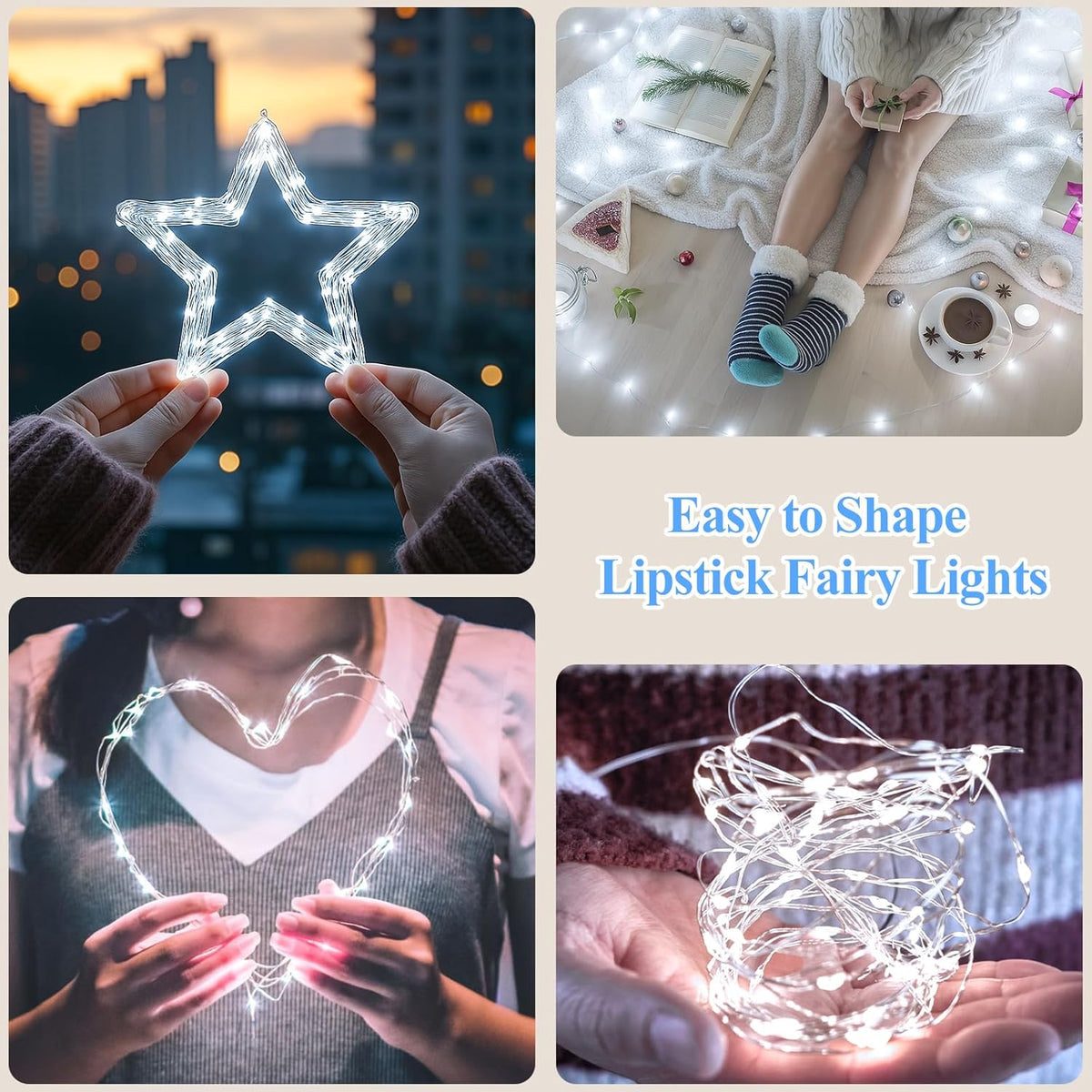 66FT(33 * 2) Rechargeable String Lights Battery Operated, Fairy Lights with Timer, Mini LED Twinkle