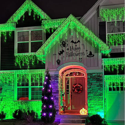 YEGUO 66ft 800 LED Green Icicle Lights Outdoor Waterproof, 160 Drops Icicle Christmas Light