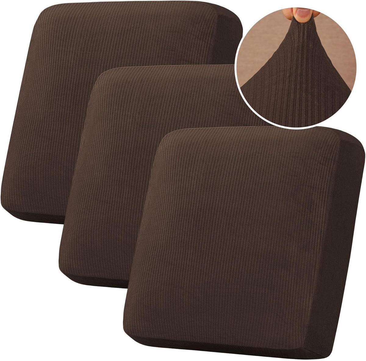 H.VERSAILTEX Velvet Stretch Couch Cushion Cover Plush Cushion Slipcover for Chair Loveseat Sofa