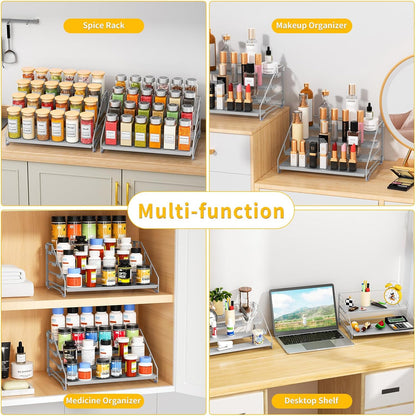 RCHYFEED 4 Tier Spice Rack Organizer, Spice Organization for Cabinet,Pantry, Countertop,Tiered