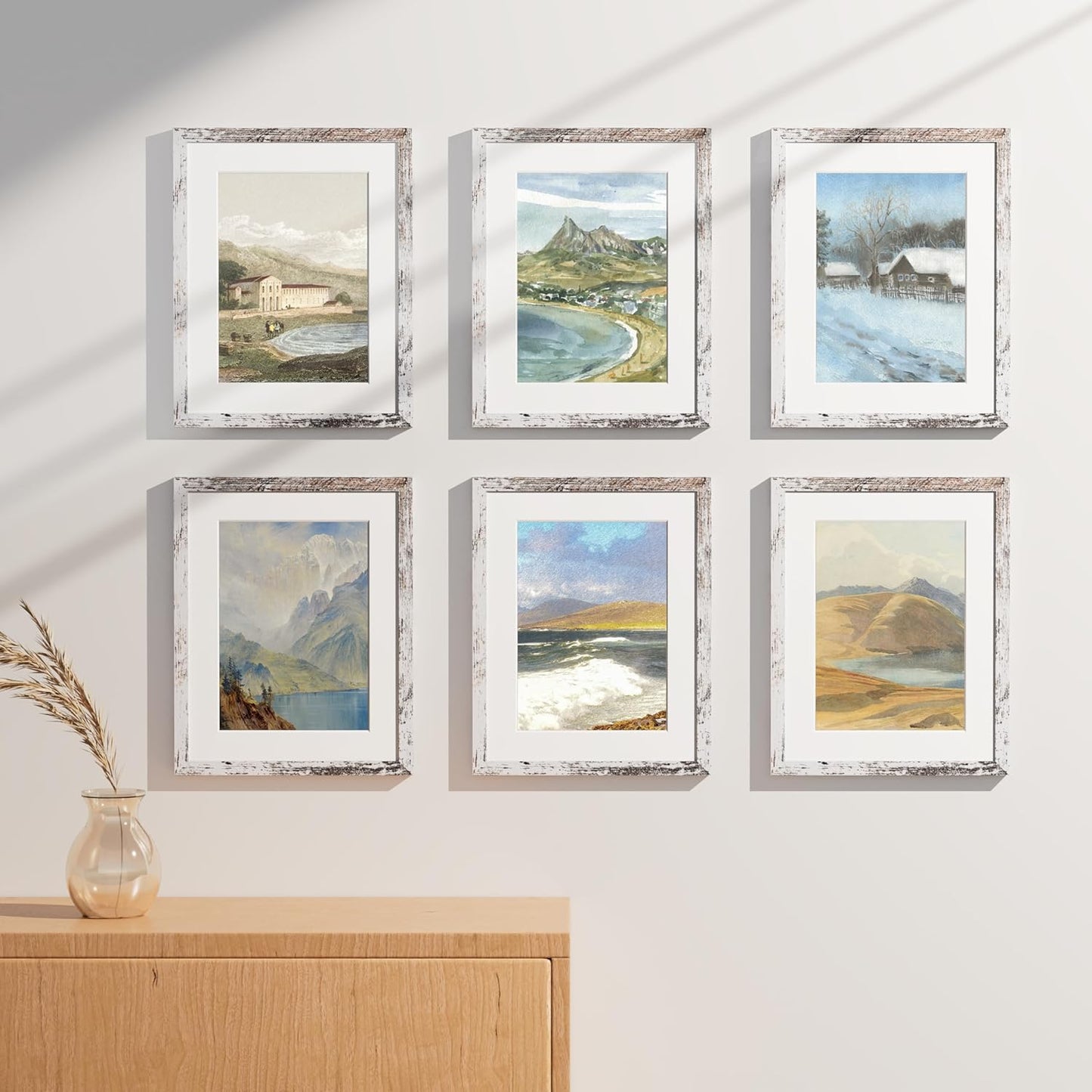 Vittanly 11x14 Picture Frames Set of 9, Shatter Resistant Plexiglass, Display 8x10 Pictures with