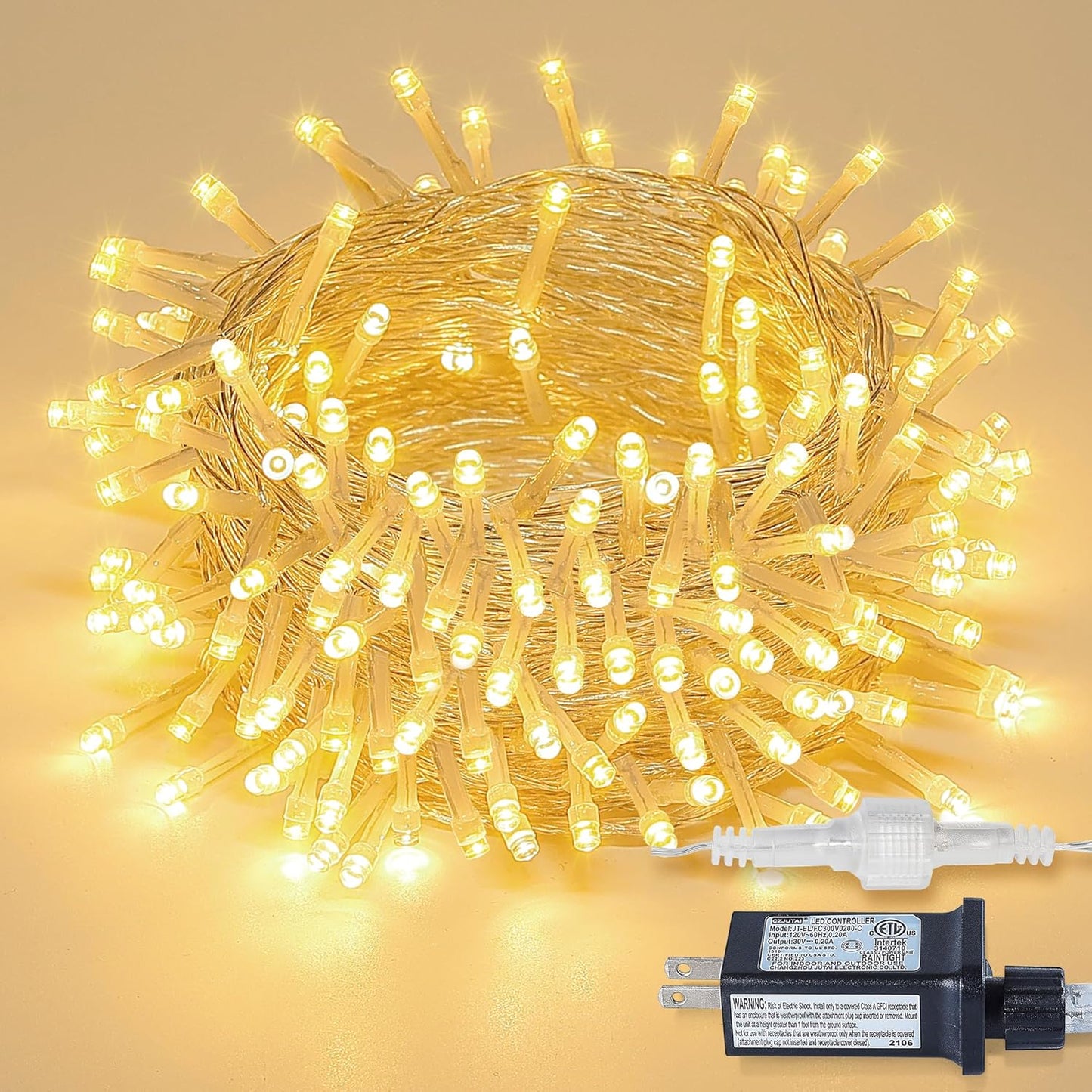 String Lights Indoor Bedroom, 100 LED 33FT Fairy String Lights Outdoor Waterproof, 8 Modes