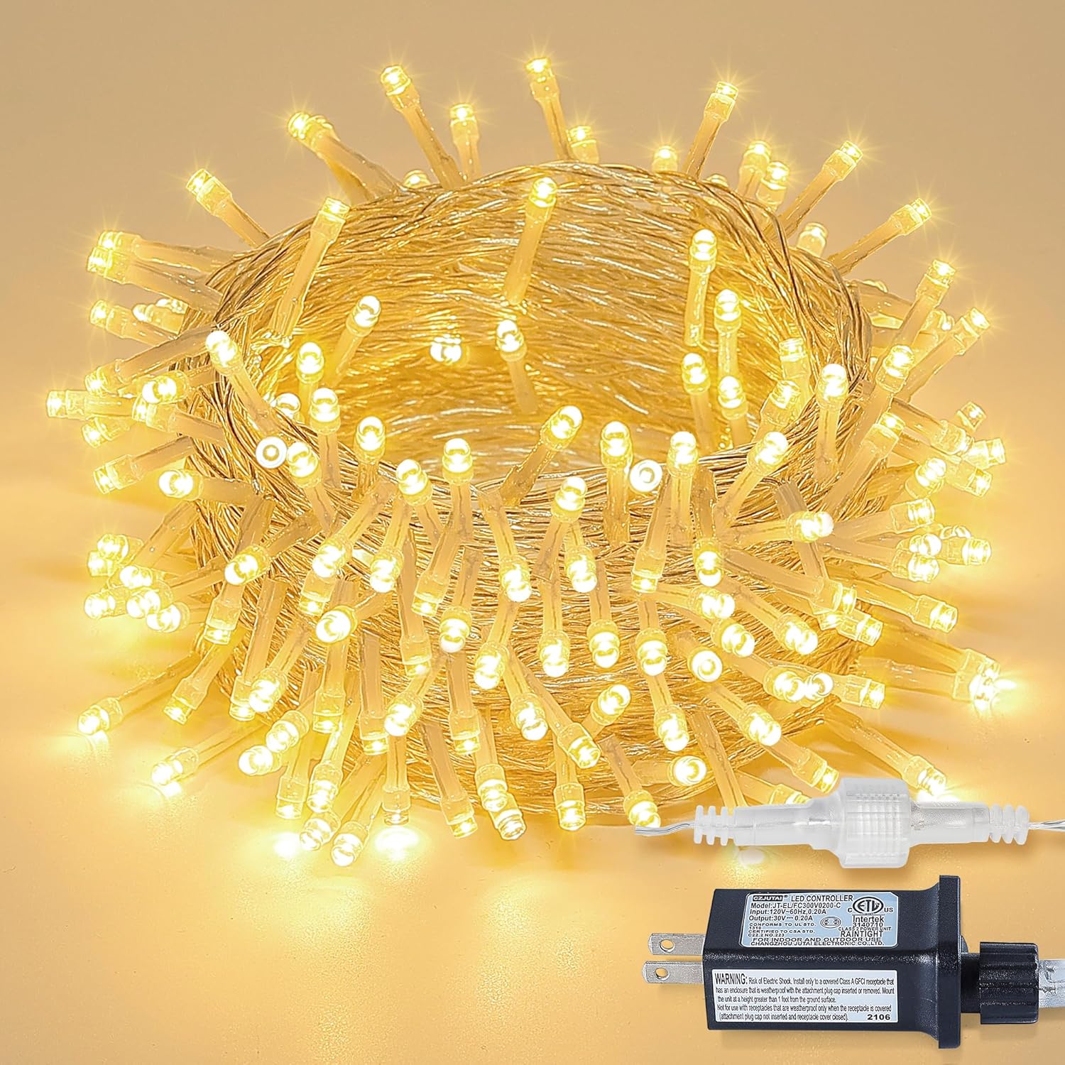 String Lights Indoor Bedroom, 100 LED 33FT Fairy String Lights Outdoor Waterproof, 8 Modes
