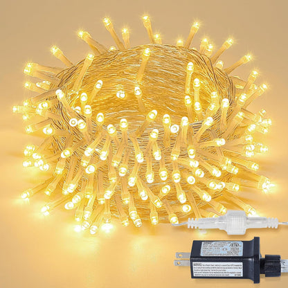 String Lights Indoor Bedroom, 100 LED 33FT Fairy String Lights Outdoor Waterproof, 8 Modes
