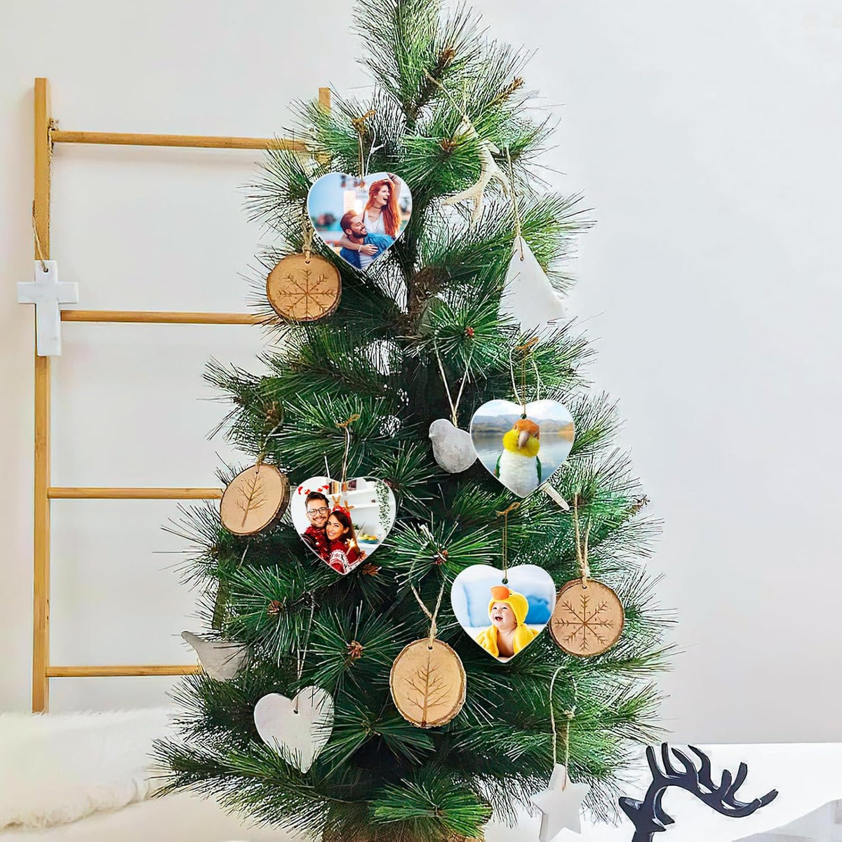 Personalized Christmas Ornaments 2025 Ceramic Custom Picture Text Hanging Ornament Customized