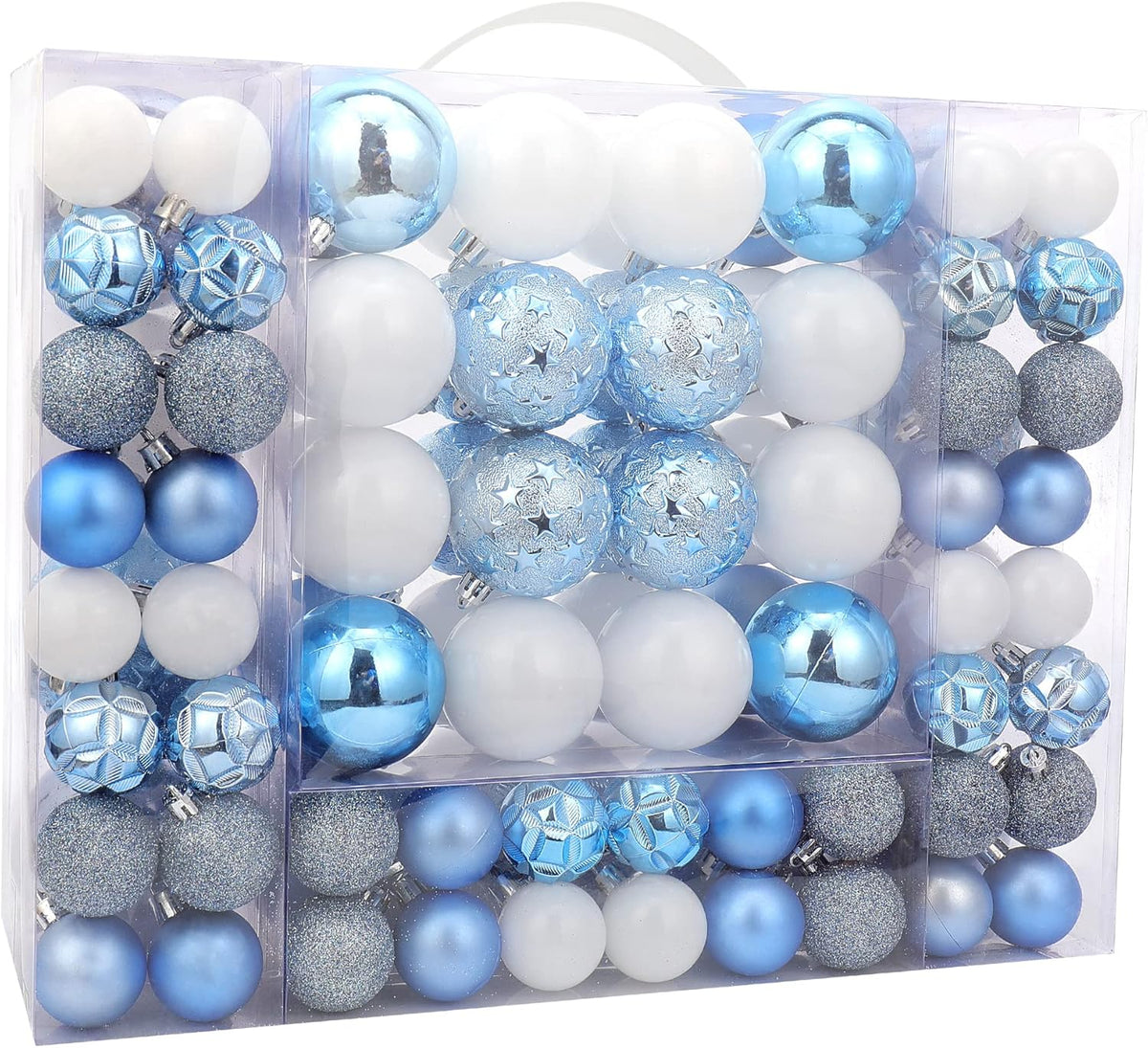 87ct Christmas Ball Ornaments Set Shatterproof Seasonal Hanging Decorations with Reusable Hand-held