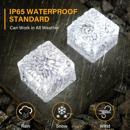 Solar Brick Lights - Outdoor Waterproof Patio & Garden Decor (3 Packs) for Patio, Yard, Walkway