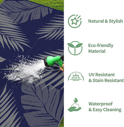GENIMO Outdoor Rug 2.5' x 8' Waterproof for Patios Clearance, Reversible Outdoor Plastic Straw