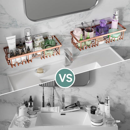 Veken Shower Caddy 6-Pack, No Drilling & Rustproof, Waterproof Adhesive Shelves Rack with Soap
