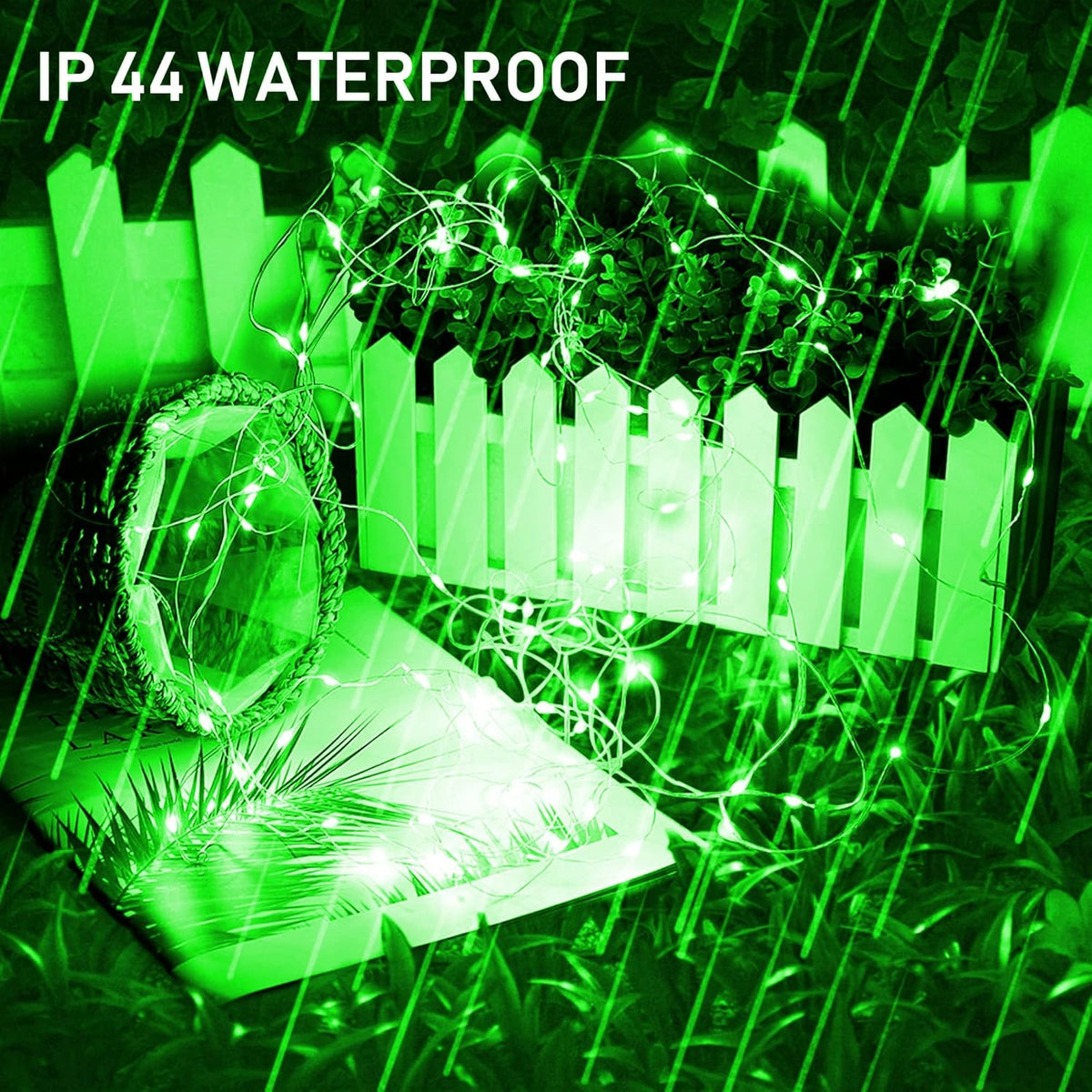 TW SHINE Green Solar String Lights Outdoor, Total 80 FT 240 LED Solar Powered Waterproof Fairy